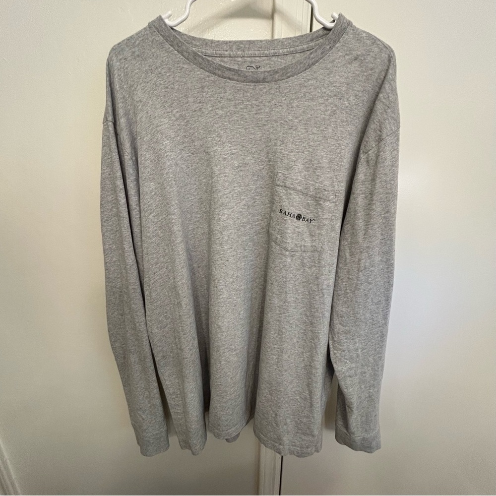 Vineyard Vines Baha Bay Classic Gray Long Sleeve Tee Men’s XL Colorful Graphic